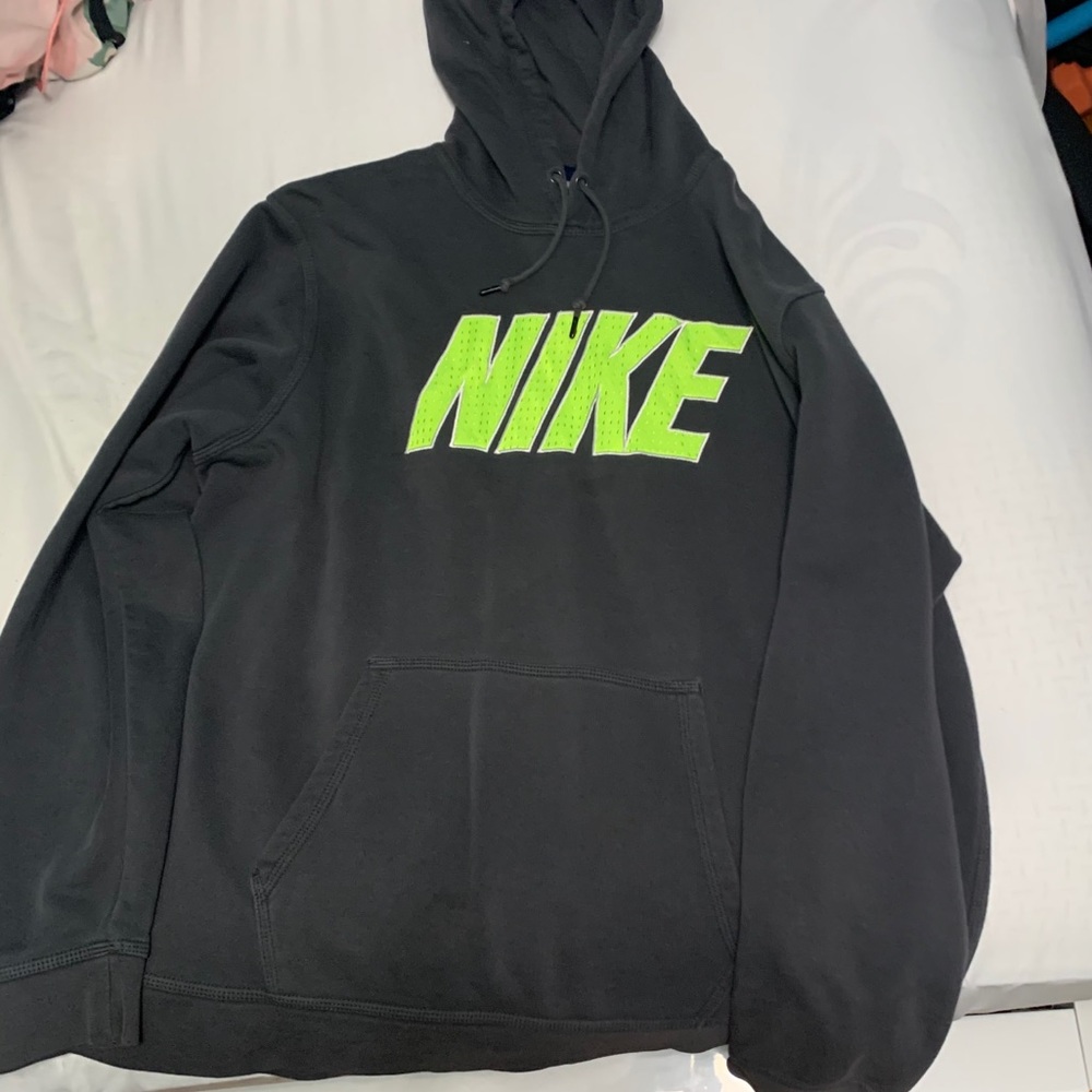 Nike Gray and Neon Pullover Hoodie 2XL